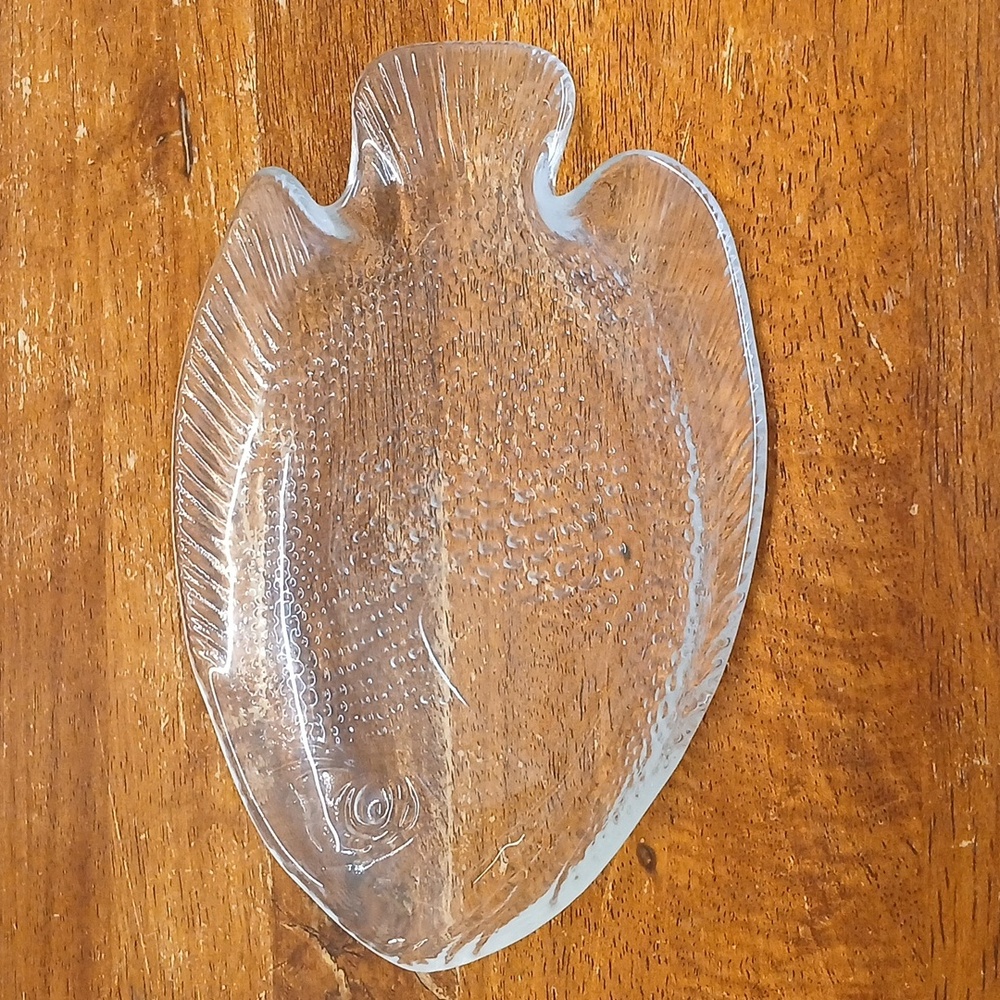 Vintage 1970's French Small Arcoroc Clear Glass Dish Catchall